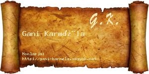 Gani Karméla névjegykártya